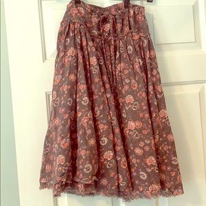 Boho floral midi skirt